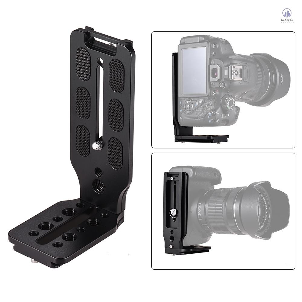 L รูปร่าง QR Quick Release แผ่นแนวตั้งยิงวงเล็บอลูมิเนียม 1/4 นิ้วสกรูสําหรับกล้อง Canon DSLR สําหรั