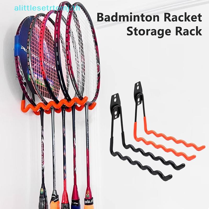 Alittlese ติดผนังแร็กเก็ตผู้ถือไม้เทนนิสผู้ถือไม้แบดมินตัน Wall Wave Hook Storage ถือหลาย Racquet Rack TH