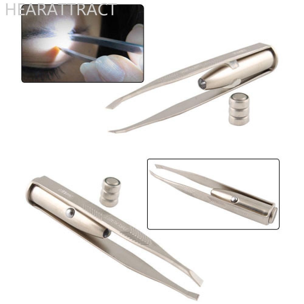 Hearatract Make Up ไฟ Led Eyelash Eyebrow Hair Removal Tweezer E9R1