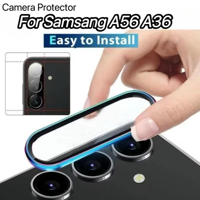 ฟิล์มกล้องวงแหวนขอบเป็นโลหะอลุมเนยม สำหรับ Samsung A56/A36/A26/A16 ฟิล์มกล้องวงแหวนกล้อง ตัวป้องกันเลนส์กล้อง iRon Ring