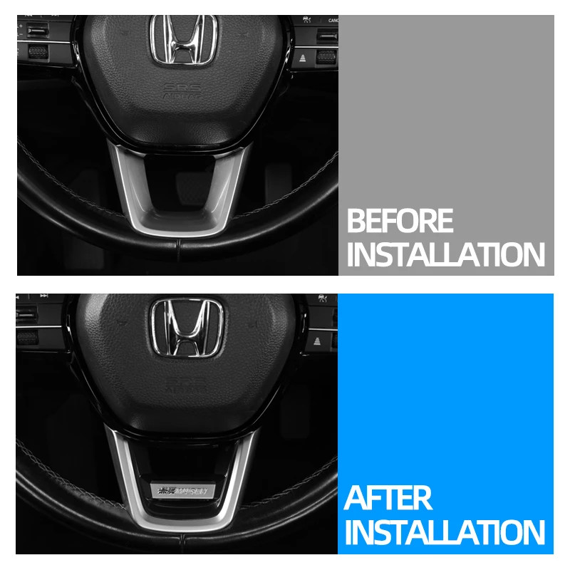 พวงมาลัยรถยนต์ตกแต่งหัวเข็มขัดการปรับเปลี่ยนโลโก้ RS TR MUGEN สําหรับ Honda CRV 6Th CIVIC Accord 11Th ZRV HRV