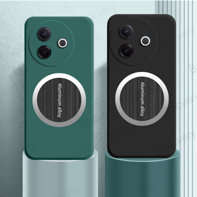 สําหรับ VIVO Y39 5G V2436 พร้อมแผ่นโลหะแม่เหล็กสติกเกอร์สีสัน Matte ฝาหลัง