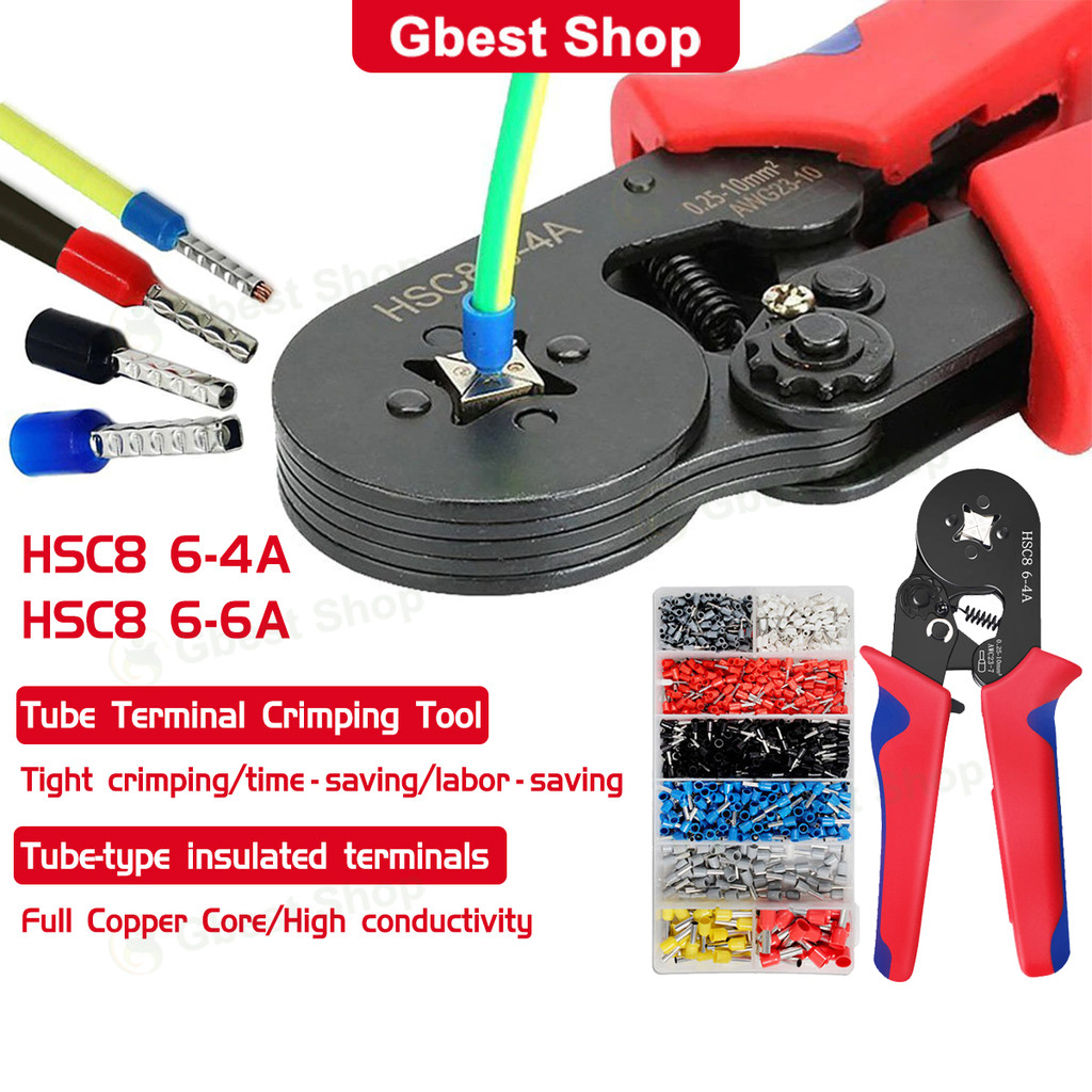 HSC8-6-4A/6-6A CRIMPING TOOL 0.25-10mm2 Tubular Terminal CRIMPING TOOL HSC8 Terminal CRIMPING TOOL ส