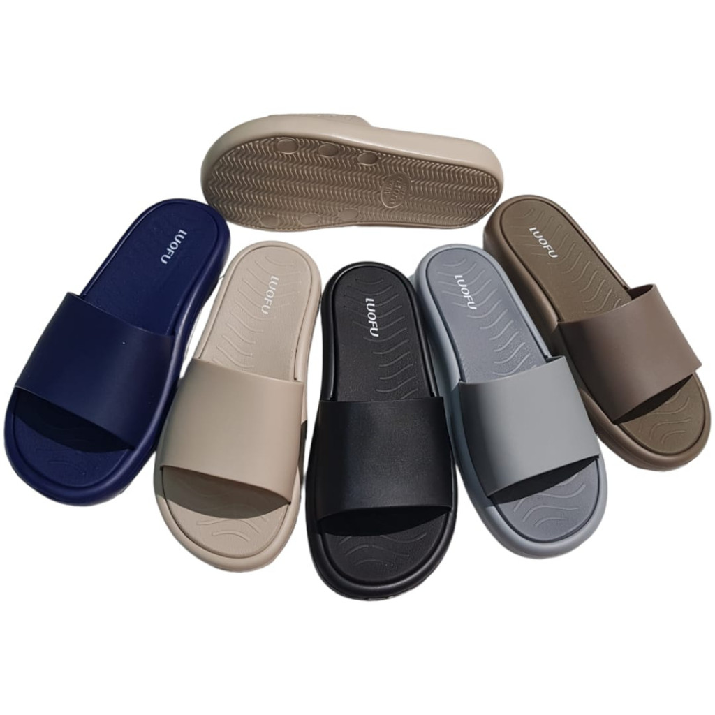 88 Luofu รองเท้าแตะแบบสวมแบบนุ่มน้ําหนักเบายางธรรมดาสําหรับผู้หญิง E7208KP5W (AB4)