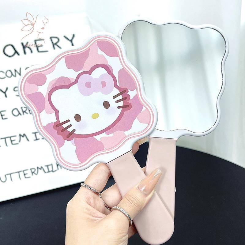 [maybeauty] Sanrio สีชมพู Hello Kitty Mirror Comb หวีกระจกมือถือ ถอนเดินทางแปรงผมนวดเครื่องมือจัดแต่งทรงผมสาวของขวัญ {TH}