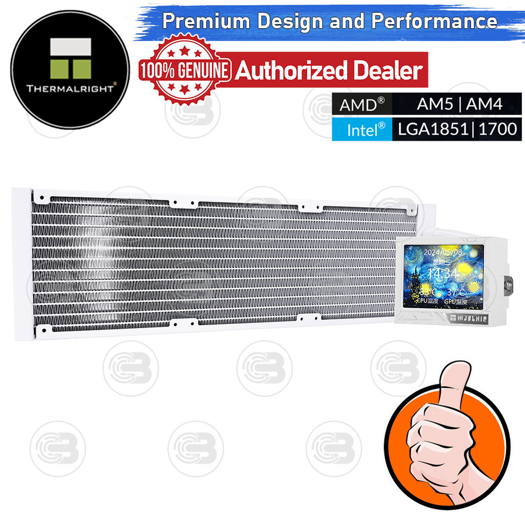 [CoolBlasterThai] Thermalright Mjolnir Vision X 360 WHITE (FANLESS) ARGB AIO Liquid CPU Cooler (AM5/