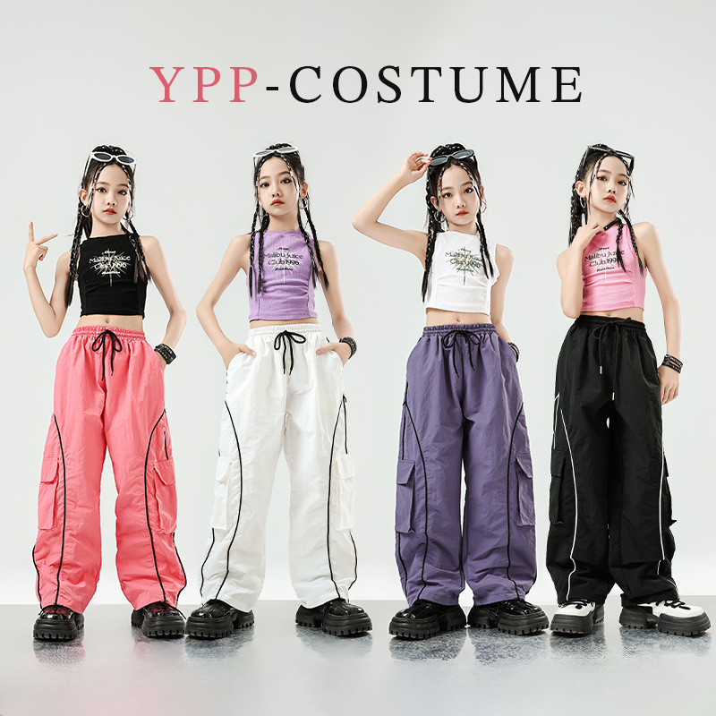 100-175 ซม.สาวชุด Street Dance เครื่องแต่งกาย hiphop เด็ก Hip Hop อินเทรนด์ Cool เครื่องแต่งกายเด็ก 