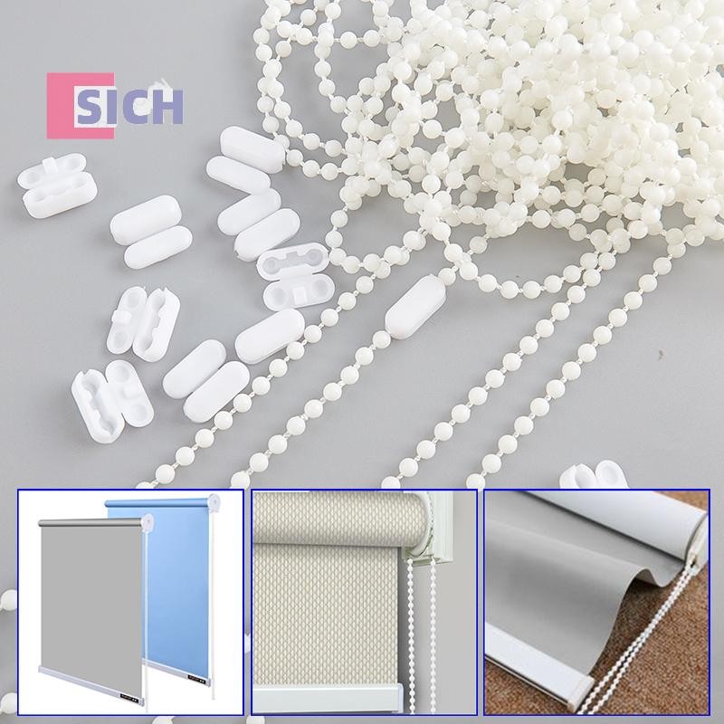 [Sich] ชุด 10 เมตร (10.94 หลา) พร้อมขั้วต่อ 10 ชิ้นสําหรับลูกกลิ้งลูกปัดตาบอดสายโซ่โรมัน Venetian Hoeb แนวตั้ง Shade Blind ใหม่