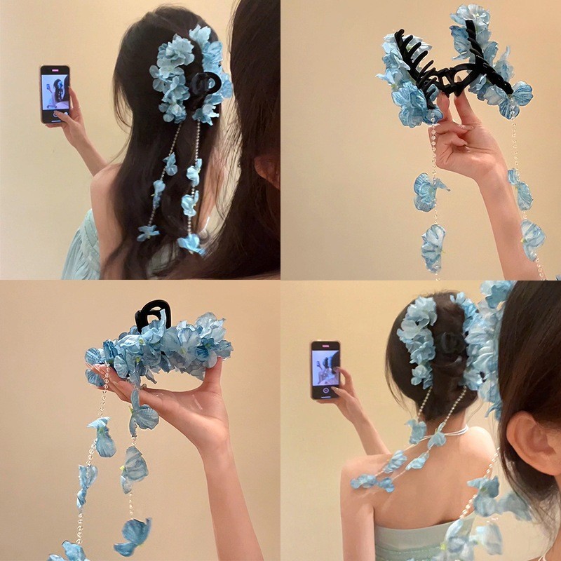 กิ๊บติดผม  กิ๊บดอกไม้   แฟชั่น องค์ประกอบพู่ วิธีการตัดหลากหลาย ขนาดใหญ่ - รูปที่ 4