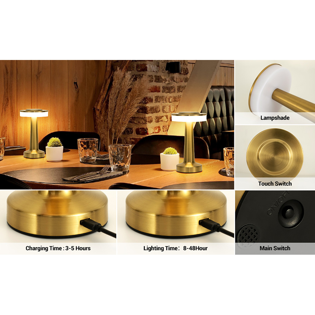 โคมไฟตั้งโต๊ะ นํา ไร้สายสัมผัสร้านอาหารเดสก์ท็อปไฟกลางคืนไฟตกแต่งห้องนอน - รูปที่ 7