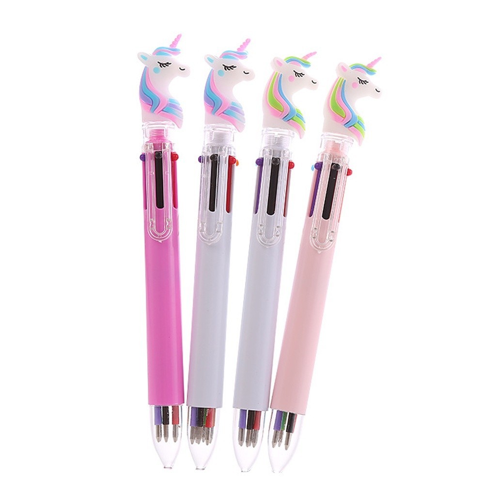 อินเทรนด์Stuff.id 6 สียูนิคอร์น Full Moon Mechanical ตัวอักษรปากกาที่มีสีสัน Unicorn ตัวอักษรปากกา M
