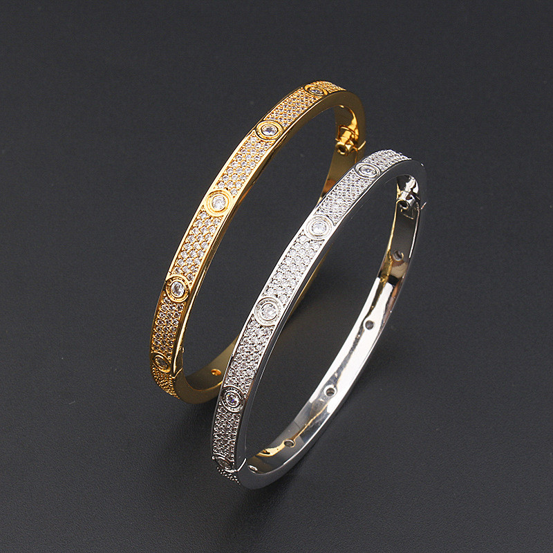 Classy Light Luxury รอบเพชรชุดเต็มZirconสร้อยข้อมือแหวนอินเทรนด์แฟชั่นบุคลิกภาพรอบสร้อยข้อมือของขวัญต้องมี