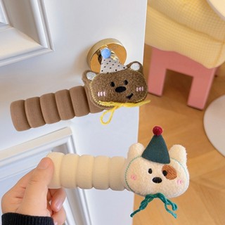 ฝาครอบมือจับประตูรูปลูกสุนัขห้องนอนป้องกันการชนกันของลูกบิดป…