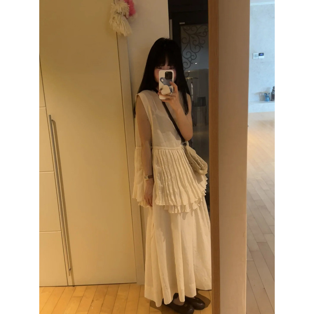 [SR-STUDIO] ใหม่! นักออกแบบเกาหลี Organza Layered Top + กระโปรงจีบ