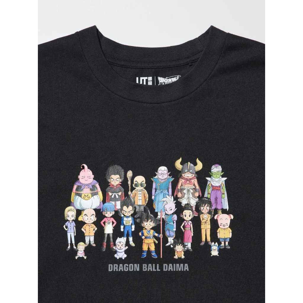 เสื้อยืด Uniqlo X Dragon Ball (Daima) | เสื้อยืดแขนสั้น Ut Dragon Ball Daima - สีดําระดับพรีเมียม