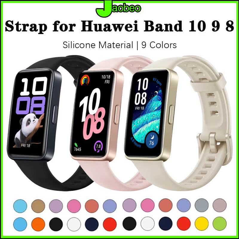สายรัด for Huawei Band 10 / Huawei Band 9 8 ซิลิโคนกีฬาเปลี่ยนสายรัดยาง for Smartwatch Huawei Band 10 9 8 NFC