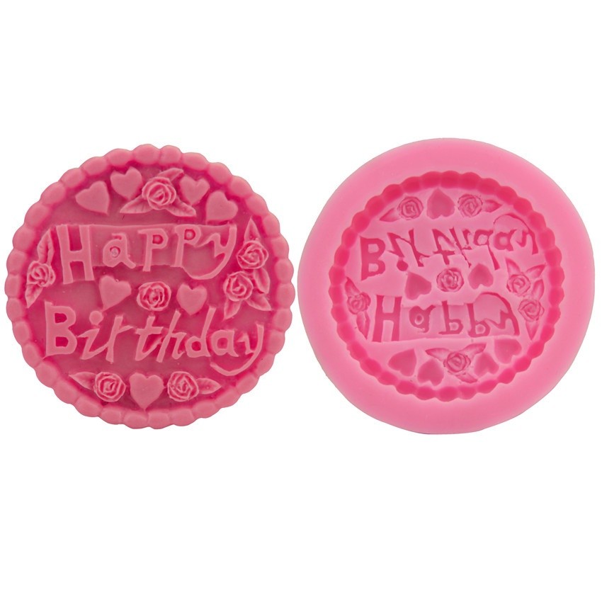เค้กภาษาอังกฤษสุขสันต์วันเกิดใหม่ Mould DIY ซิลิโคนเครื่องมือเปลี่ยนน้ําตาล