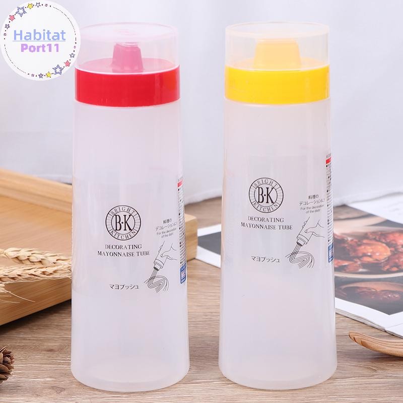 HabitatPort 4 หลุม 300ml ขวดซอสเรซิ่นซอสมะเขือเทศน้ํามันบีบ Cruet Kitchen th