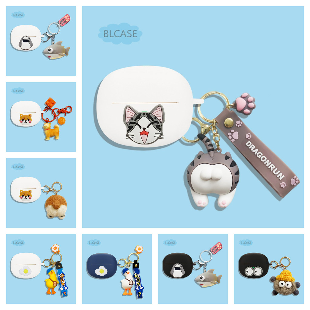 for 1More S20  Earphone Cover Silicone Earbuds Soft Shell Coal ball keychain Shockproof Headphone Pr