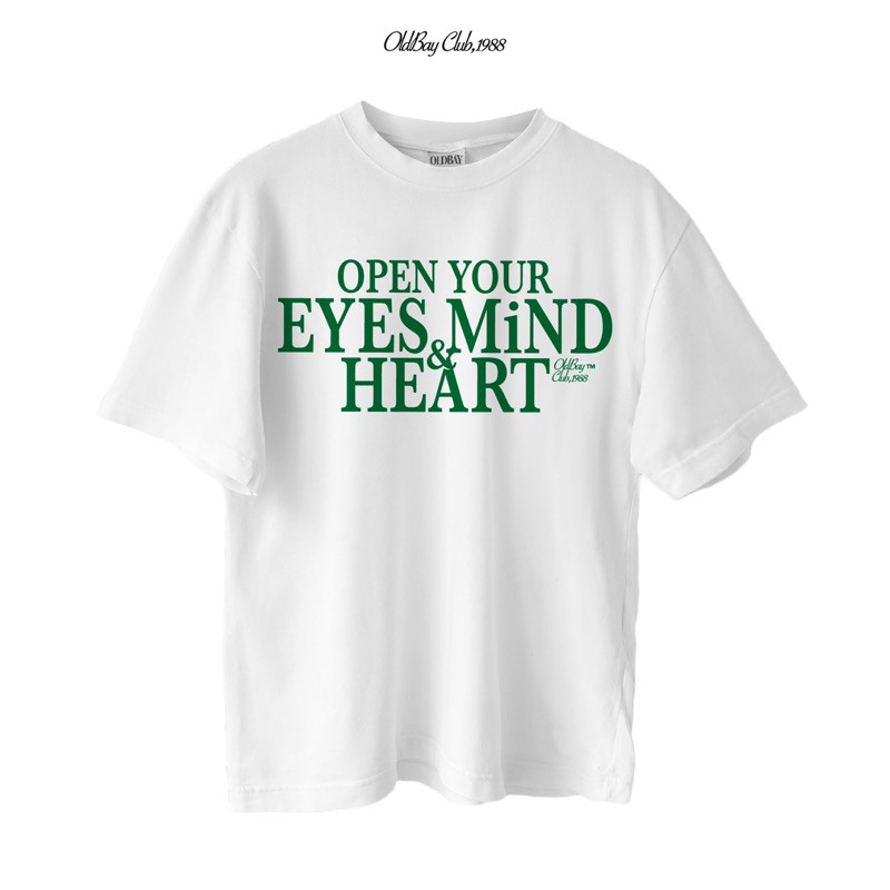 ✨พร้อมส่ง✨OLDBAY® Oversize Tees “OPEN YOUR EYES & MIND HEART ”