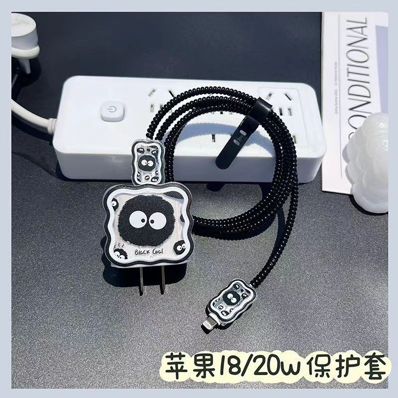 น่ารัก Totoro charger 18W 20W เคสป้องกันสาย protecor ฝาครอบใช้งานร่วมกับ IPhone 14 13 12 11 Pro Max