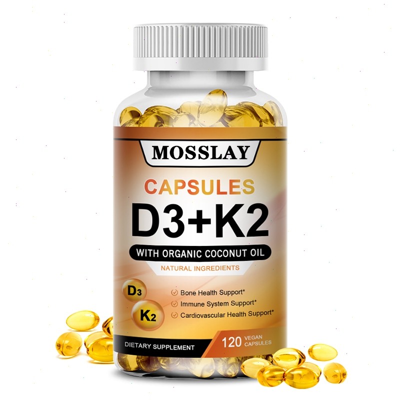 Mosslay วิตามิน D3 + K2 พร้อมน้ำมันมะพร้าวออร์แกนิก บำรุงกระดูก ช่วยให้ดูดซึมแคลเซียมได้ดีขึ้น เสริมสร้างระบบภูมิคุ้มกัน