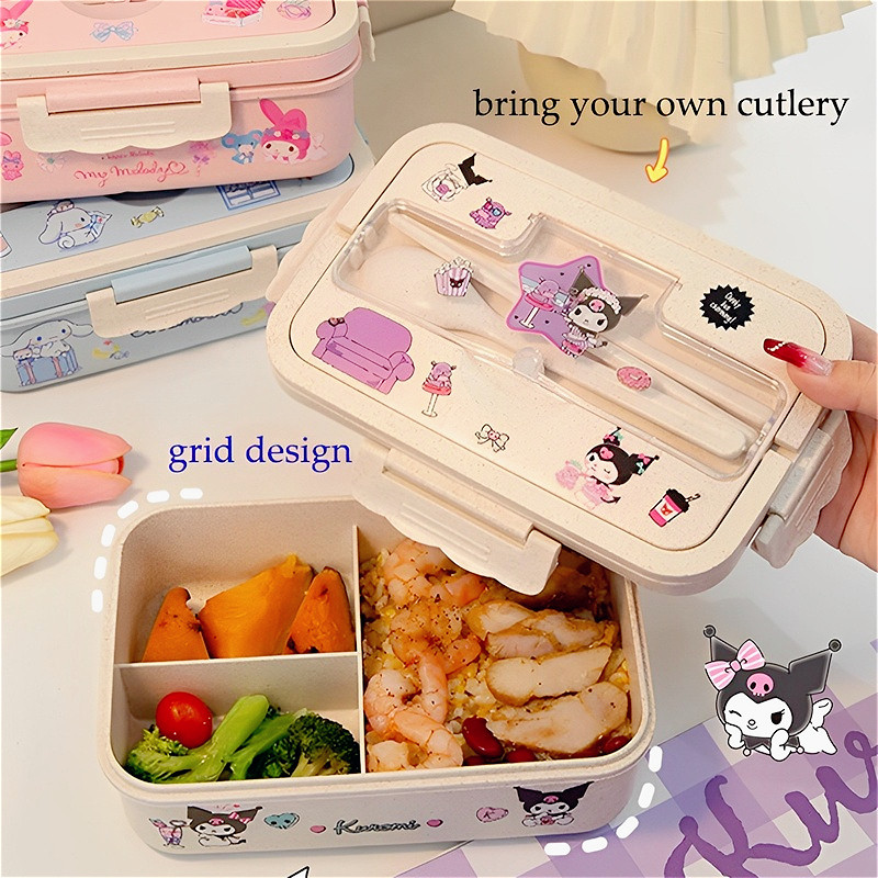 กล่องอาหารกลางวัน ลายการ์ตูนอนิเมะ Cinnamoroll My Ml น่ารัก กันรั่ว เหมาะกับปิกนิกกลางแจ้ง 2024