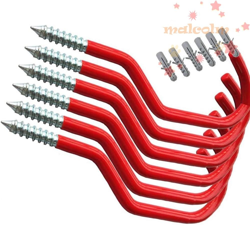 MALCOLM ตะขอแขวน Garden Wall Mount Screw-in Large Shed Bike Hanger Cycling Rack