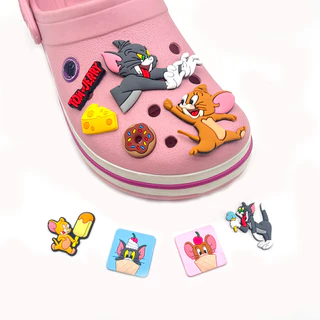 9 ชิ้น/เซ็ตรองเท้า Charm MEIDJ ตัวติดรองเท้า Pvc ตัวการ์ตูน สำหรับตกแต่ง MEIDJ Diy รองเท้าหัวโต ติดง่าย น่ารัก