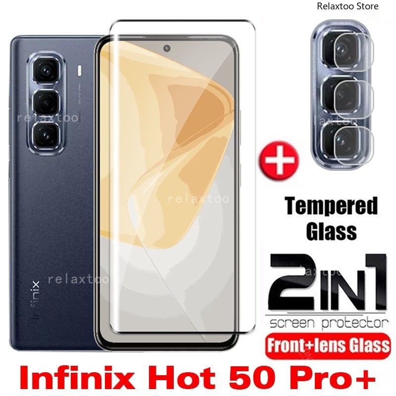 Infinix Hot50 Pro+ 2024 2in1 3D Curved Tempered Glass For Infinix HOT 50 60 70 Pro Plus + Pro+ 50Pro+ 70Pro+ Hot50Pro+ 50i Hot50i 60Pro+ Hot60Pro+ 70i Hot70Pro+ 60i Hot60i Hot70i 4G 5G Rear Camera Lens Screen Protector Protective Glass Film