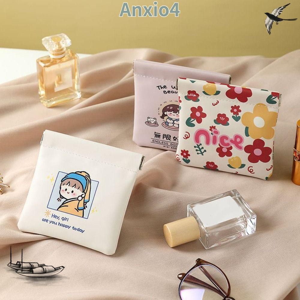 อานซิโอ4กระเป๋าเครื่องสําอางขนาดเล็ก,การ์ตูนรูปแบบปิดอัตโนมัติลิปสติกกระเป๋า,ที่มีคุณภาพสูงแบบพกพานุ่มปู่หนังถุงเก็บเดินทาง