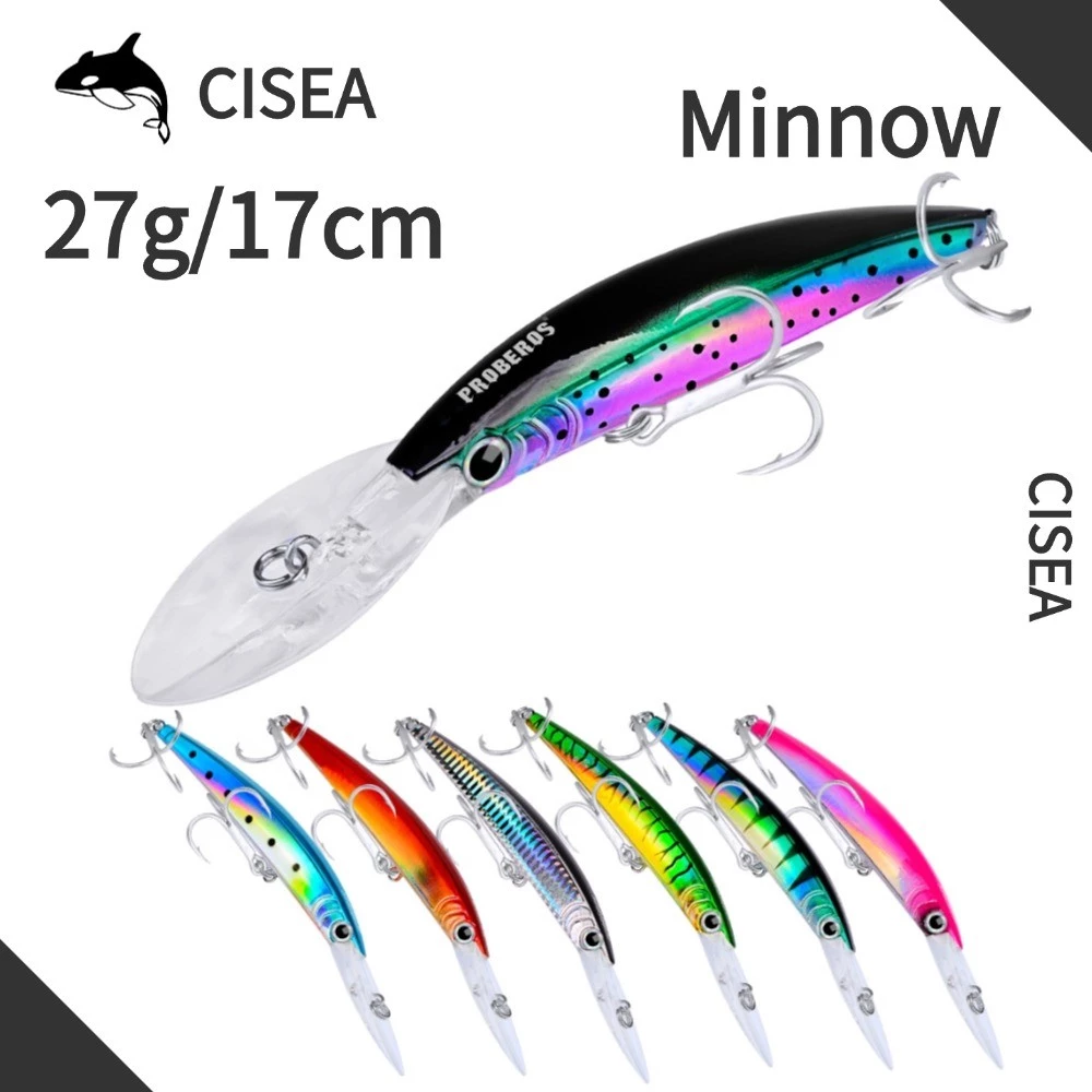 CISEA F5 10สี minnow 27g/17cm เหยื่อจิ๊ก เหยื่อยาง ปลา เหยื่อ lure mino
