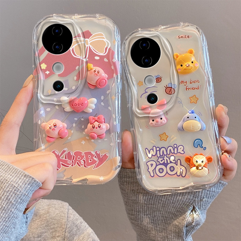 เคส VIVO V40 VIVO V40 PRO ตุ๊กตาสามมิติ สีใส การ์ตูน กรณีป้องกันโทรศัพท์มือถือ TY4