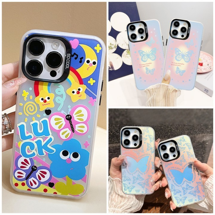 SAMSUNG ผีเสื้อไล่ระดับสีเคสโทรศัพท์สําหรับsamsung Galaxy A02 M02 A03S A02S A04E A03 A04 A10 M10 A10S M01S A11 M11 A12 M12 A13 A04S A14 A20 M23 A22 A32 A23 A23 A22 A24S A32S A22 A32