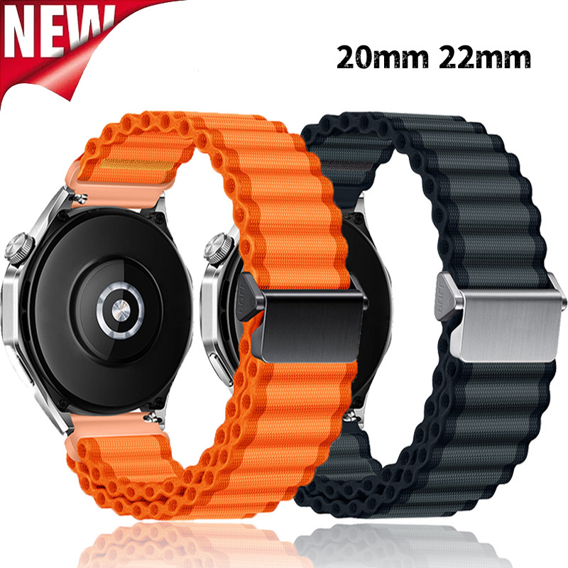 22 มม.20 มม.สายถักไนลอนสําหรับ Samsung Galaxy Watch 7 6 5 4 สายคล้องคอสําหรับ Xiaomi Redmi Watch 3 5Lite/Active