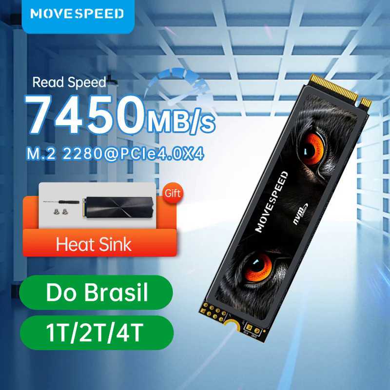 MOVESPEED 7450MB/s SSD NVMe M.2 2280 4TB 2TB 1TB Internal Solid State Hard Disk M2 PCIe 4.0x4 2280 S