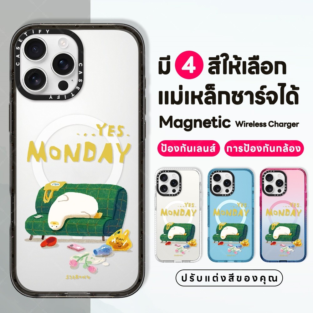 เกาหลีน่ารักเป็ด SSEBONG Monday สําหรับ Iphone 16 Pro 13 12 14 15 Pro Max 16 Plus หญิงสาว