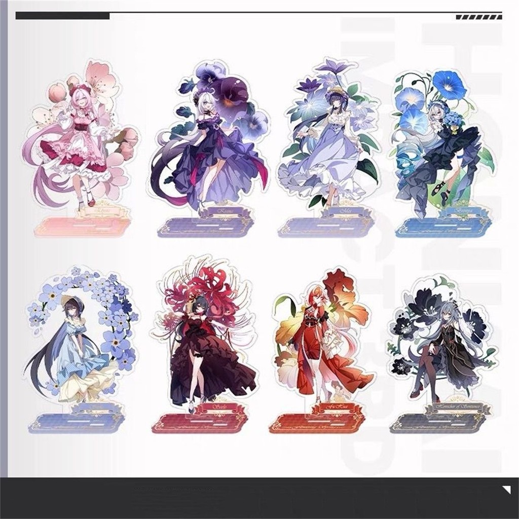 ผลกระทบ Honkai 3 ดอกไม้ในชุดฤดูใบไม้ผลิ ขาตั้งอะคริลิค 10 ซม. Kiana และ Mei เครื่องประดับและของขวัญมูลค่าสูง IMTR