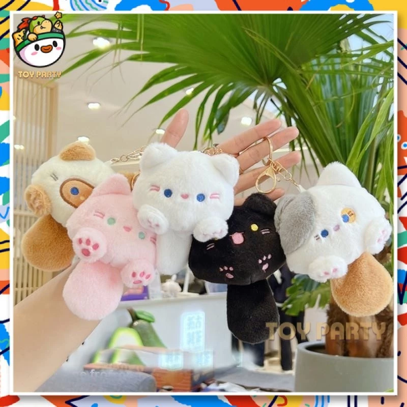 พวงกุญแจแมวตุ๊กตา การ์ตูนสไตล์เกาหลี