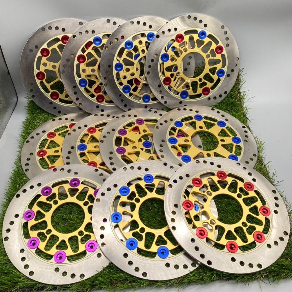 จานหมุดสี ใส่เวฟ ดรีม จานดิสหน้าแต่งหมุดสี (งานอลูมิเนียม)ขนาด220mmW110-I/PCX/MSX/W125/TZR/SPARK135/NOUVO/DREAM110-i