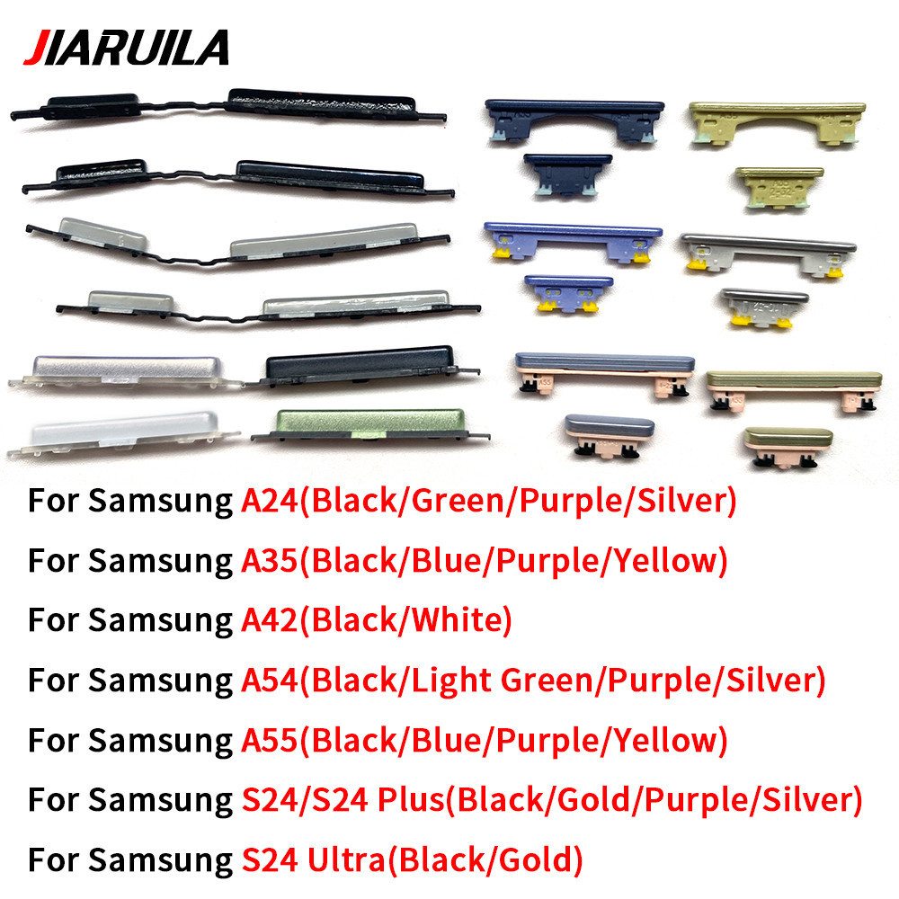 สําหรับ Samsung A24 A35 A42 A54 A55 S24 Plus Ultra Power Switch ปุ่มเปิด/ปิดระดับเสียงปุ่ม