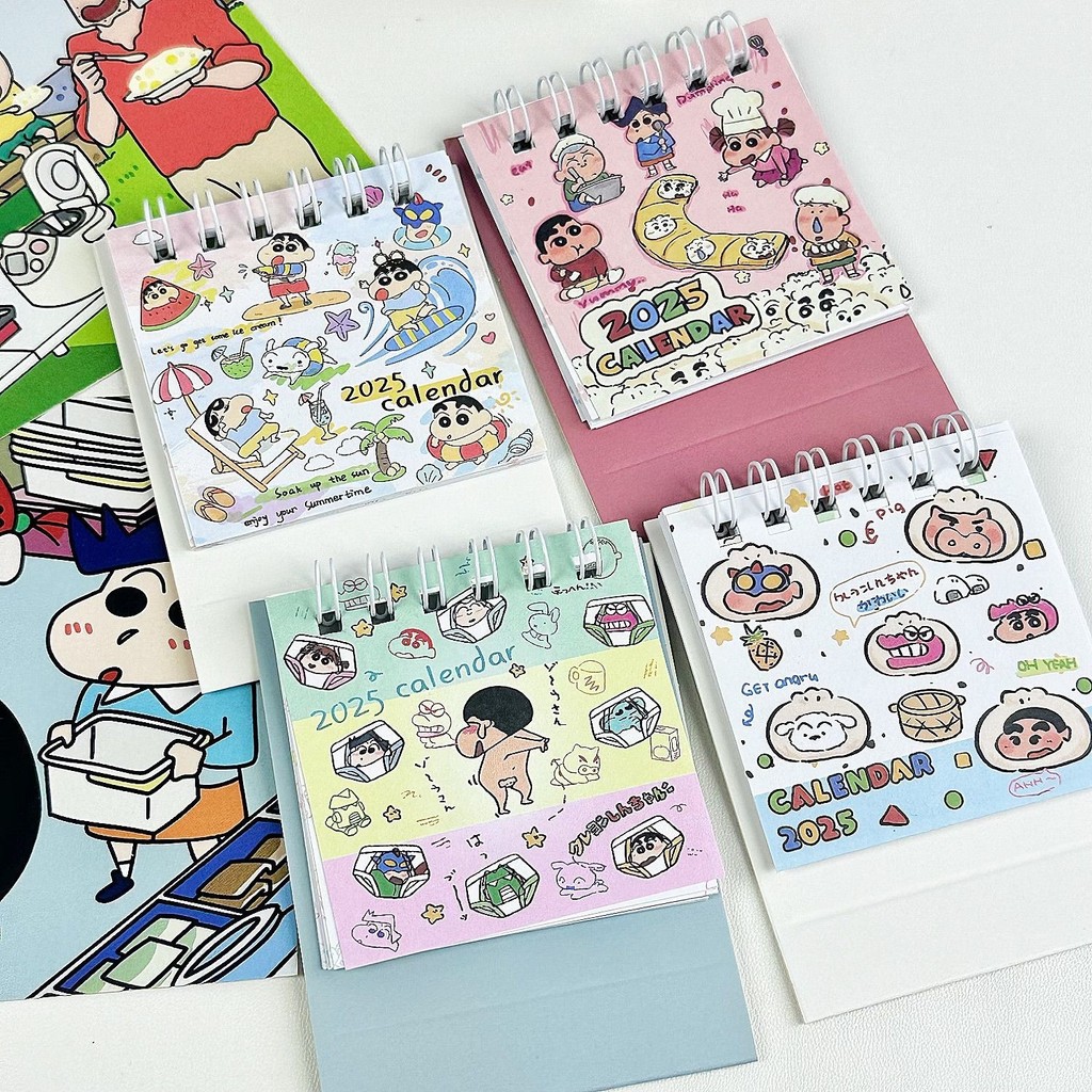 2025 ปฏิทินเครยอนชินจังการ์ตูนมินิปฏิทินเดสก์ท็อปตกแต่ง