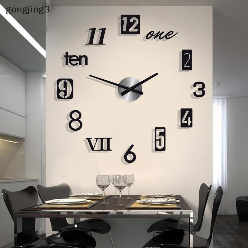 Gongjing3 ยุโรป DIY Creative นาฬิกา Simple Wall Clock Wall Punch-free ห้องนั่งเล่นบ้านห้องนอนสติ๊กเกอร์ติดผนังนาฬิกาเงียบ th