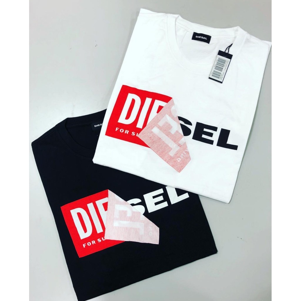 [สต๊อกพร้อมของแท้] เสื้อยืดแขนสั้นโลโก้ Diesel Diesel T-DIGO-QA Mens Classic Tear Label