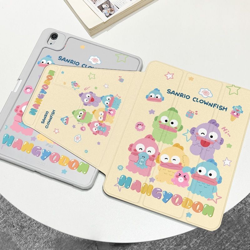 เคส IPAD อะคริลิคโปร่งใสเหมาะสําหรับ IPAD Air6 Air5 Air4 10.9 Pro11 Gen10 Gen9 Gen8 Gen7 10.2 สีสัน Clownfish Gen6 Gen5 Air1 Air2 Air3 720° ฝาครอบ iPad หมุนได้