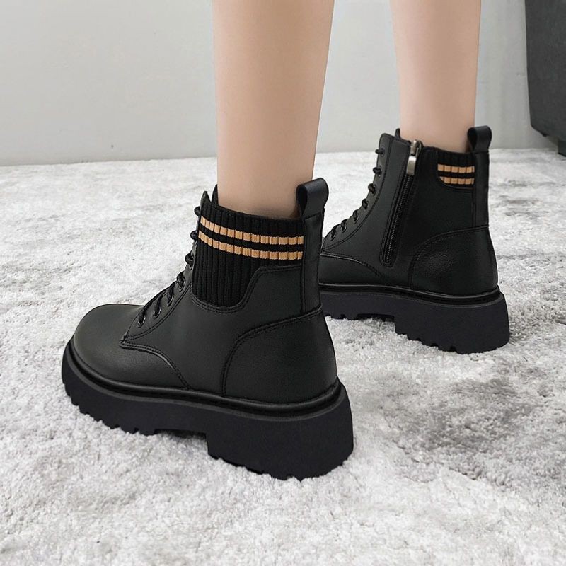 Mi Mid-Tube Boots Leather Boots Retro Fashion High-End Outer Wear