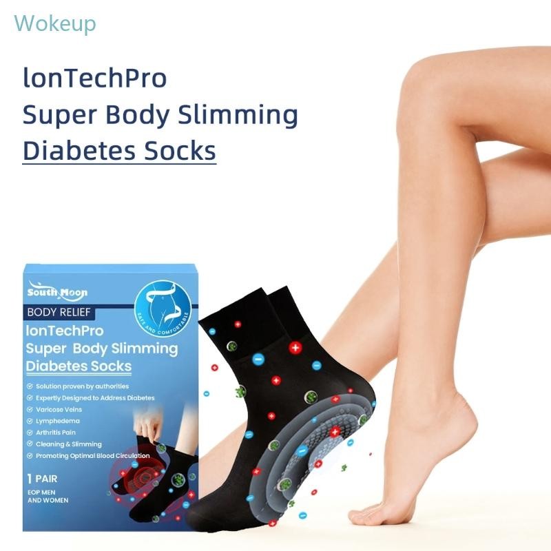 Wake Body Slimming ถุงเท้าเบาหวาน Magnetic Self-Heating ถุงเท้าผ้าฝ้ายข้อเท้าลูกเรือถุงเท้า