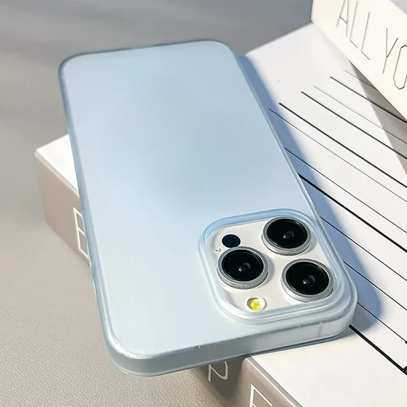 Ultra Thin Candy สีโปร่งแสง Matte เคสโทรศัพท์สําหรับ Iphone 16 15 11 14 Pro Max 12 13 Plus XR XS Max 7Plus 8Plus Anti-Fingerprint ป้องกันรอยขีดข่วนกันกระแทกนุ่มปกหลัง