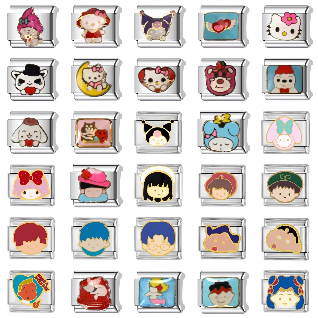 การ์ตูนอะนิเมะรูปแบบตัวละครอิตาเลี่ยนโมดูลสร้อยข้อมือ ทําเอง สร้อยข้อมือสแตนเลสเครื่องประดับอุปกรณ์เสริม