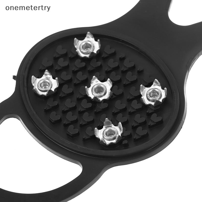 Onem ฤดูหนาวกีฬารองเท้าสําหรับผู้หญิงผู้ชาย 2PCS 5/8-Stud Anti-Slip Ice Claws Snow Climbing Spike Grips Crampon Cleats รองเท้า n